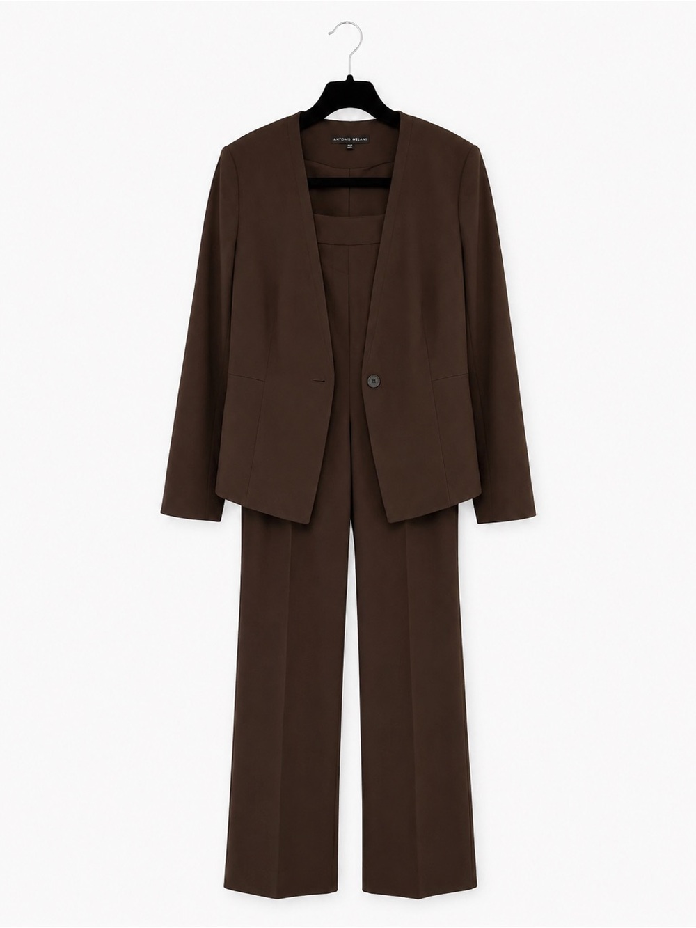 ANTONIO MELANI Chocolate Brown Pant Suit - Women Size 14